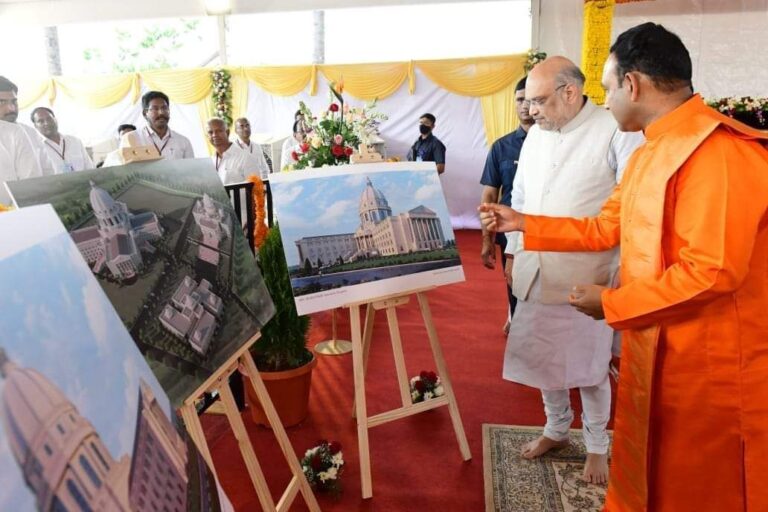 Foundation Laying Ceremony for the new 400-bedded free Multi-Speciality Hospital by Shri Amit Shah ji, Hon’ble Minister of Home Affairs at Muddenahalli, 1st April 2022