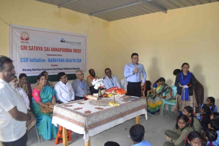 Restart of Morning Nutrition Program in Bangalore with Narayana Health
