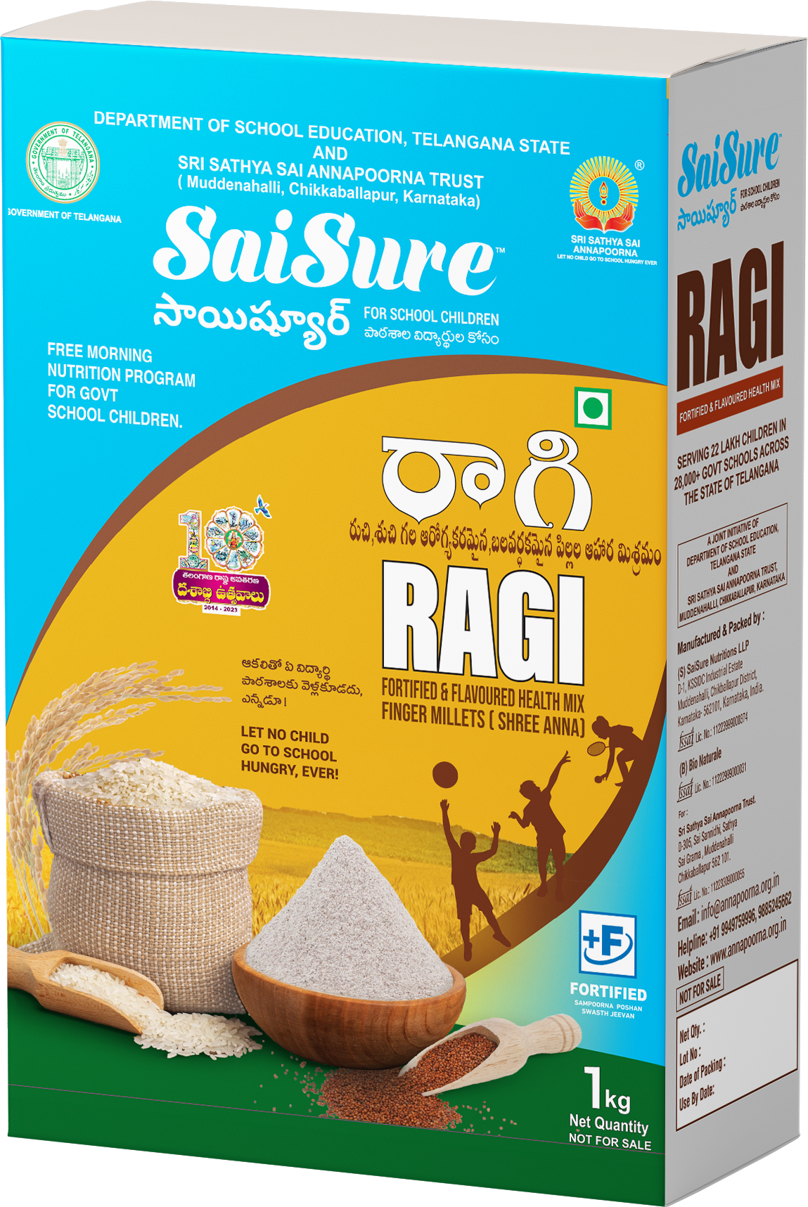 SaiSure Finger Millet (Ragi) fortified health mix pack, 1kg