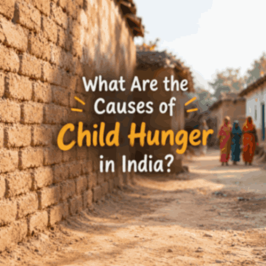 Children in India experiencing food insecurity, highlighting the issue of hunger and limited access to nutritious food