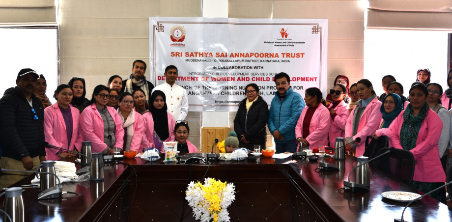 Launch of Annapoorna’s Morning Nutrition Programme at an Anganwadi centre in Leh, Ladakh, 11 November 2025